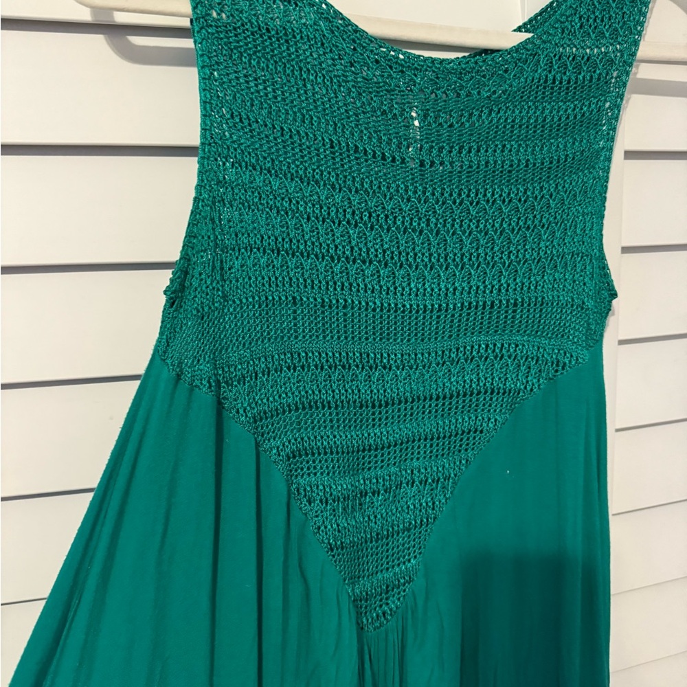 Free People Green Ruffled High-Low Resort Dress - Picture 3 of 5